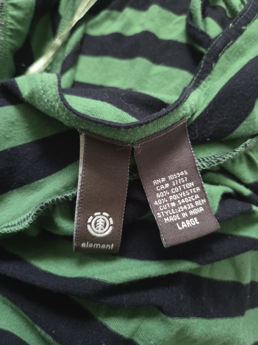 Striped Green & Black Adjustable-Spaghetti Top - Picture 3 of 6